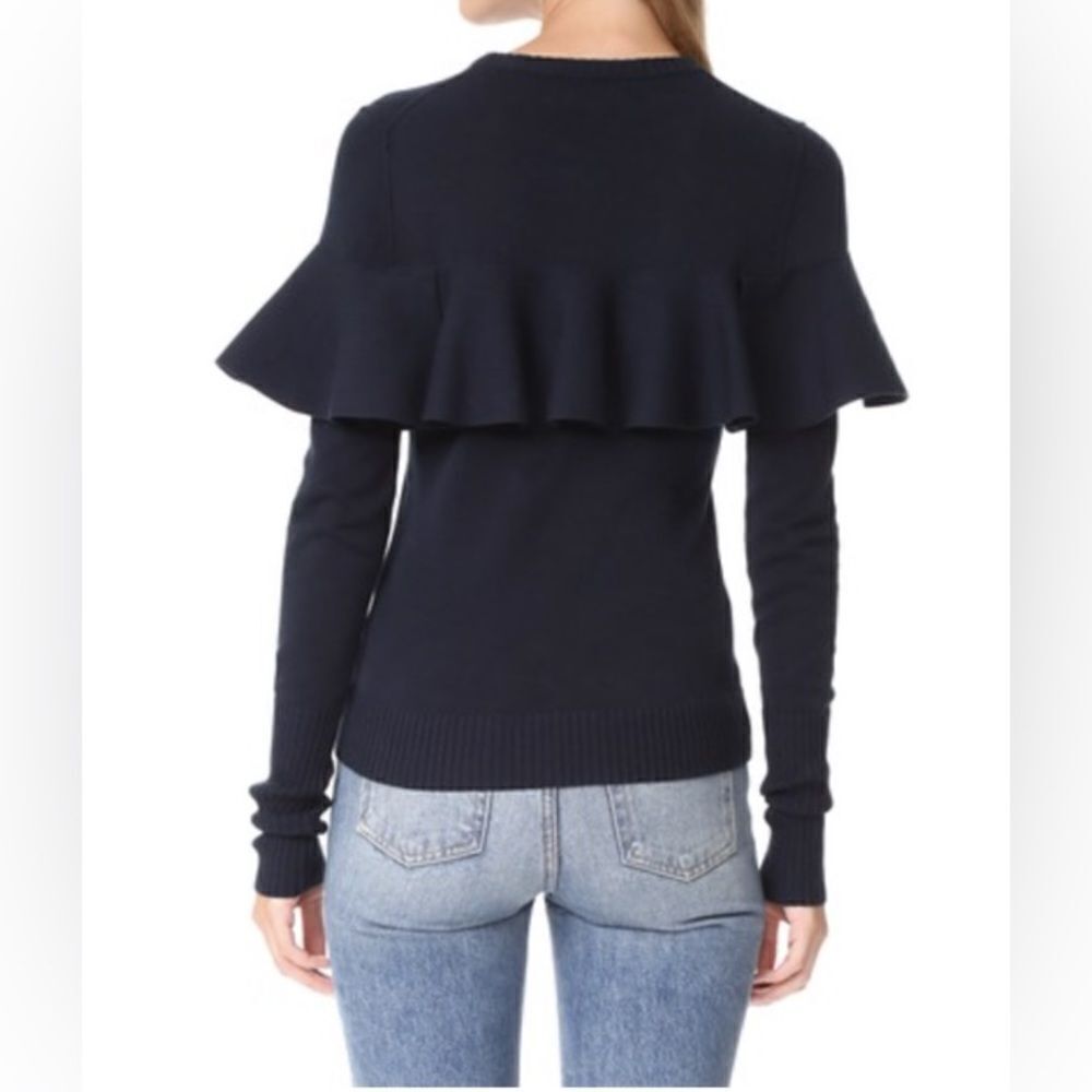 Apiece Apart Long Sleeved Navy Knit Ruffle - Picture 4 of 10